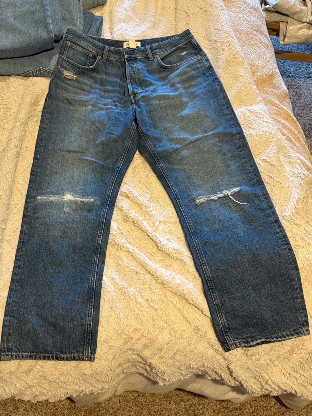 Madewell The Curvy Dean Easy Straight Crop Jean Women's Blue Jeans - Picture 2 of 4